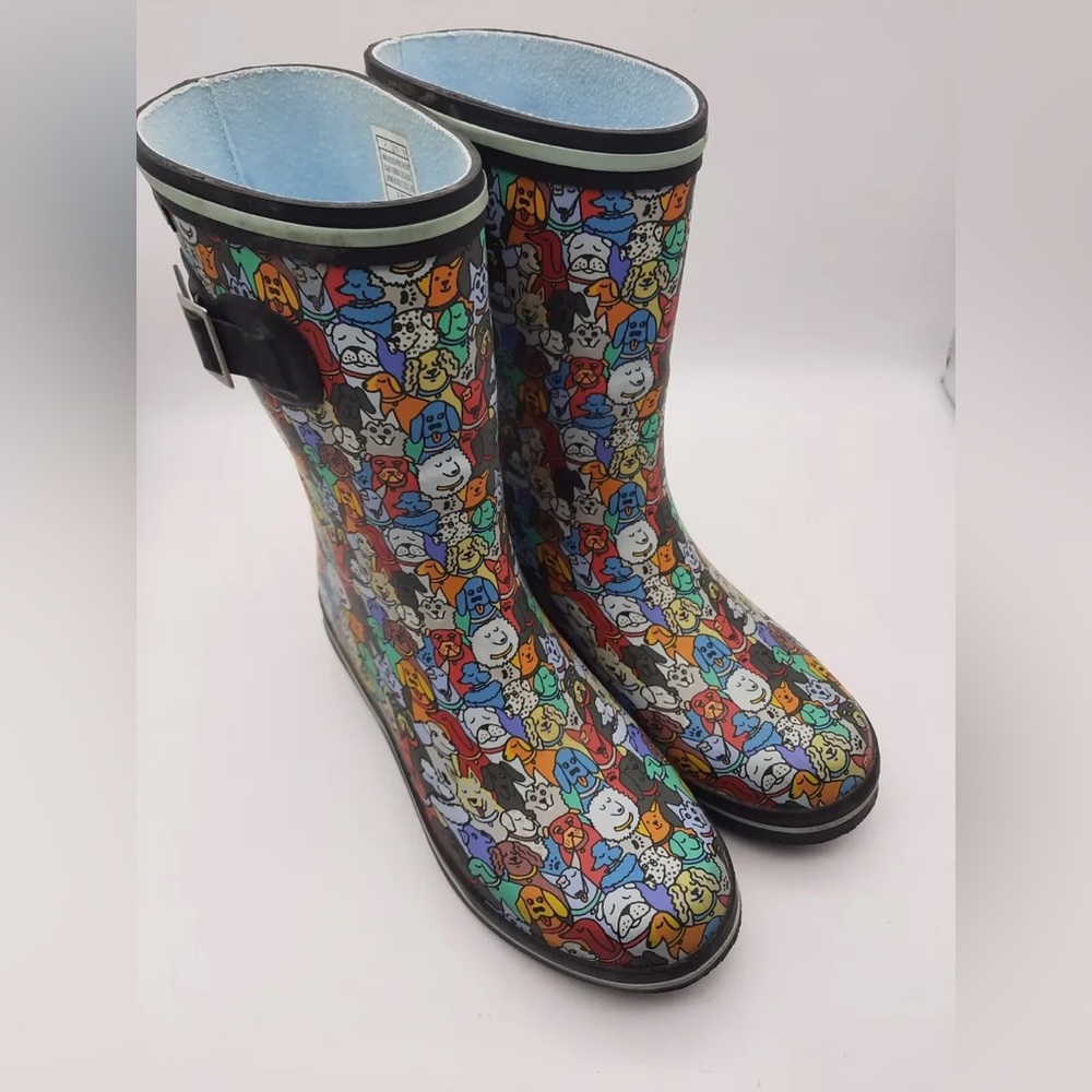 Bobs for Dogs from Sketchers Size 10 Dog Patterned Rain Boots